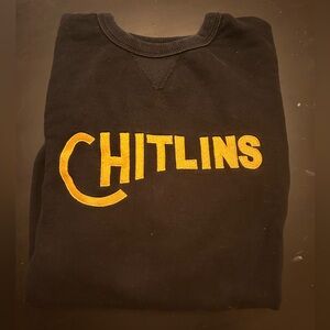 Black Sweatshirt with Gold 'CHITLINS' Logo